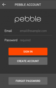 applicazione_pebble time_android_login_account